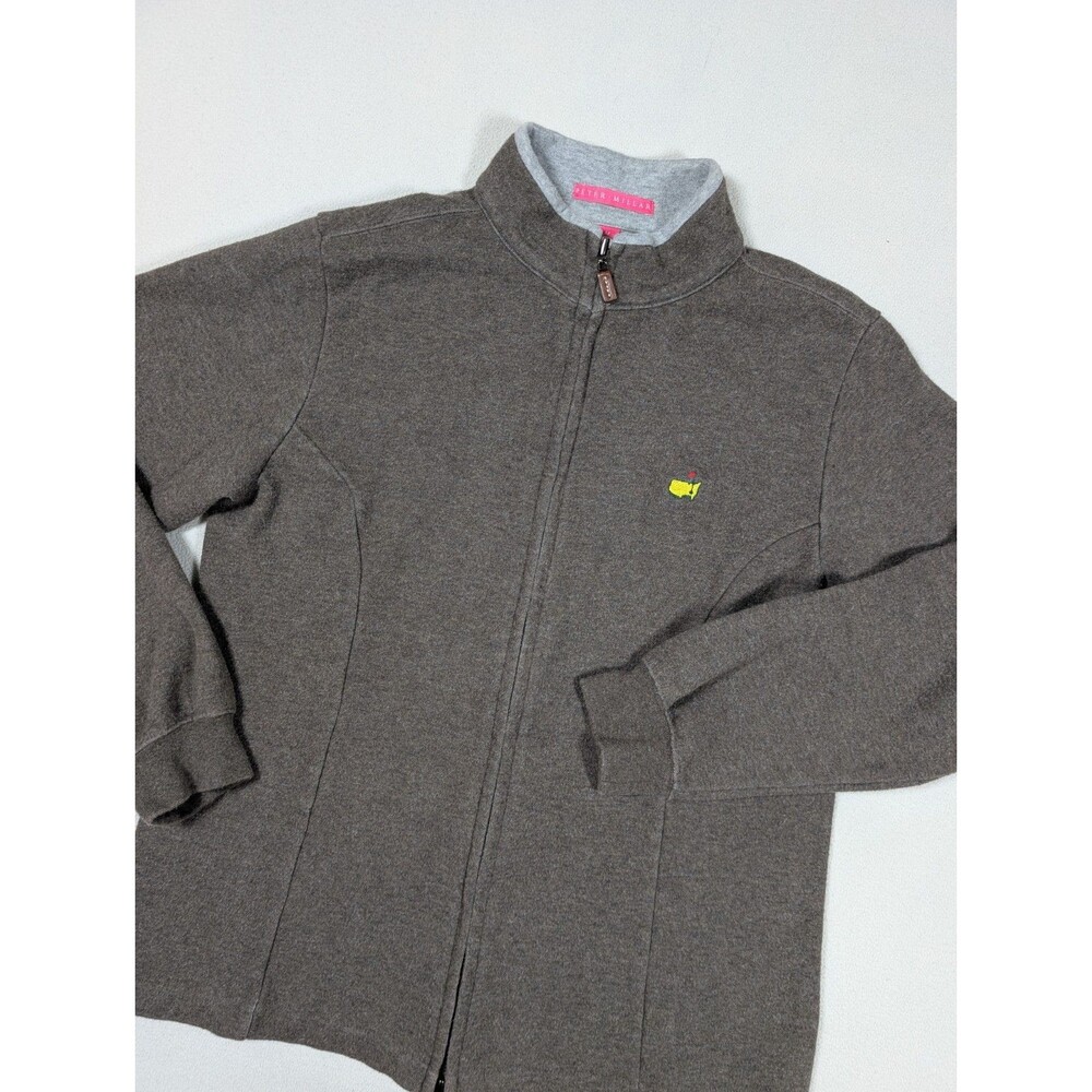 Vintage Peter Millar Masters Full Zip Women's Jacket Size M Golf Brown Fleece